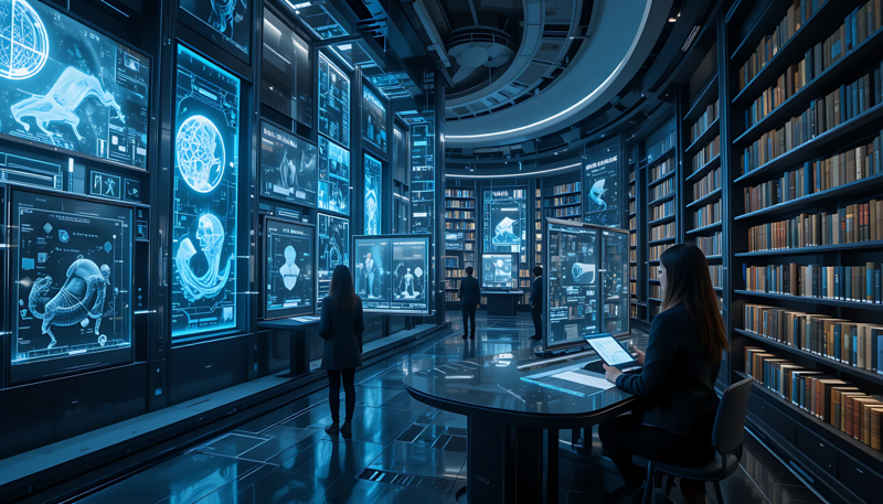 Library books background